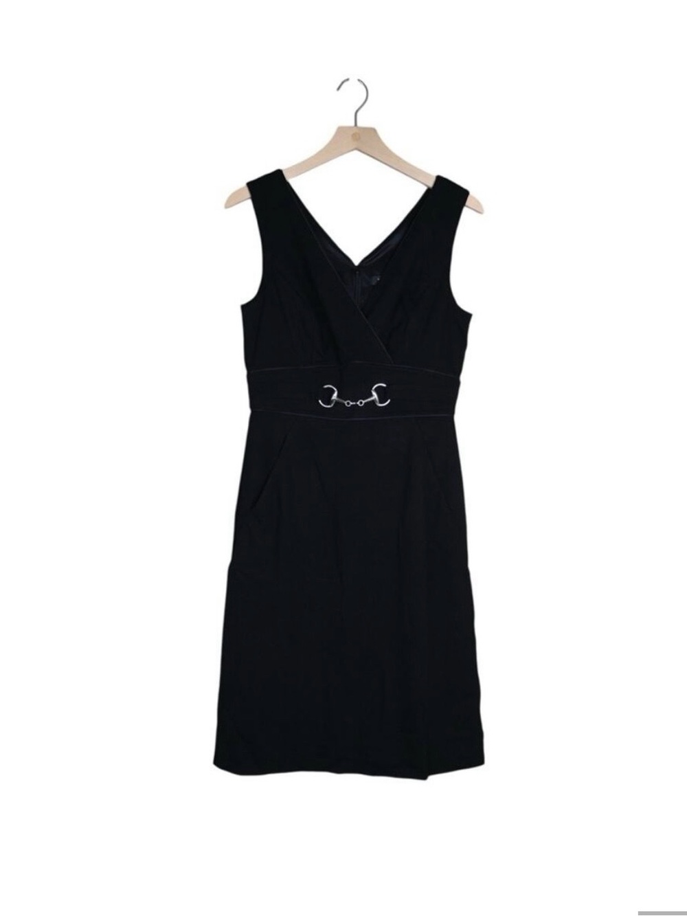 White House Black Market WHBM Sleeveless Sheath Dress V-Neck  size 10